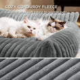 Load image into Gallery viewer, Cloud Corduroy Ribbed Plush Cat Bed, close-up plush detail of luxury relaxing texture, a plush cat bed alternative.