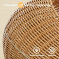 Load image into Gallery viewer, Dino Rattan Cat Tree product shot, close-up of the weave detail showing the 3D rattan texture of high-end cat furniture.