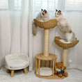 Load image into Gallery viewer, modern-cat-tree-the-hanami-duo-two-ragdolls-lounging-woven-baskets
