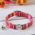 Load image into Gallery viewer, ember weave cat collar the charm with engraved name tag and bell