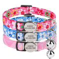 Load image into Gallery viewer, floral and plaid personalized cat collars the charm with name tags
