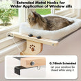 Load image into Gallery viewer, Close-up of the 0.7-inch extended metal bracket on the cat window hammock allowing the window to fully close while in use.