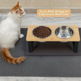 Load image into Gallery viewer, Minimalist modern home decor integration of MeowShelf Kanto feeding set.