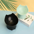 Load image into Gallery viewer, Side profile showing raised height of MeowShelf Neko ergonomic cat bowl.