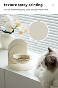 Load image into Gallery viewer, Adjustable height mechanism on MeowShelf Aura anti-vomit elevated cat bowl.