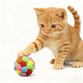 Load image into Gallery viewer, Cat playing with aesthetic MeowShelf Kinetic Trio self-entertaining toys.