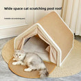 Load image into Gallery viewer, Wooden Cat Villa Tent in solid wood and hemp, bottom rear view of the luxury roof scratcher, a cat condo scratch board.