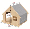 Load image into Gallery viewer, Skywalk Alpine Condo, house-shaped wall-mounted cat condo with arched door and window cut-outs