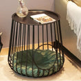 Load image into Gallery viewer, Gilded Lounge gold wireframe cat bed with cushion — living room cat furniture with soft bed insert