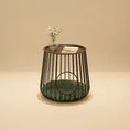 Load image into Gallery viewer, Gilded Lounge gold wireframe cat side table with vase — luxury cat furniture that blends with decor