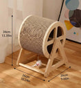 Load image into Gallery viewer, Infinity Spin Interactive Rotating in honeycomb cardboard and wood, angled top-down view of modern exercise wheel design, a cat toy furniture hybrid.