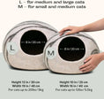 Load image into Gallery viewer, Merino wool cat cave size comparison M and L — eco-certified felted cat hideaway for multiple cats