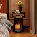 Load image into Gallery viewer, Midnight Den nightstand with hidden cat cave in bedroom — cat furniture that matches home decor
