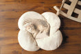 Load image into Gallery viewer, Cloud cat bed top view — Nimbus elevated plush cushion on wood stand, deep comfort for cats