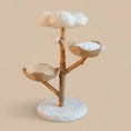 Load image into Gallery viewer, Nimbus Tree Fluffy Cloud Cat Tower in natural wood, product shot angled top view of plush cloud top, the softest cat bed in a tree.