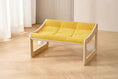 Load image into Gallery viewer, NordicCurve elevated sisal cat scratcher lounge in Yellow Sisal — curved wood frame, cat lounge perch