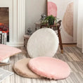 Load image into Gallery viewer, Plush Refresh Round Faux Fur Replacement Cushion, front view showing soft pastel colors to match your decor.