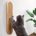 Load image into Gallery viewer, Vertical Vista Wall-Mount Scratcher in wood and sisal, front view of rounded edges design, a modern cat scratching post for walls.