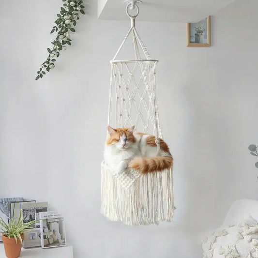 Boho Hanging Cat Bed | The Aura Swing