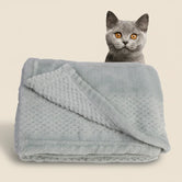 Cloudsoft Waffle-Weave in Coral Fleece, front view of the waffle design, an ultra-plush soft cat bed with modern texture.