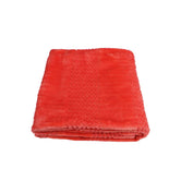Cloudsoft Waffle-Weave in Coral Fleece, product shot of folded front edge smooth texture, high-quality cat bed material.