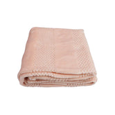 Cloudsoft Waffle-Weave in Coral Fleece, product shot angled front fold view of layered waffle, luxury cat bed fabric.