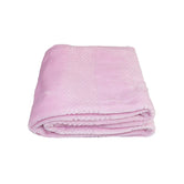 Cloudsoft Waffle-Weave in Coral Fleece, product shot layered side fold view of neat stacked layers, for a cat furniture setup.