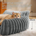 Load image into Gallery viewer, Cloud Corduroy Ribbed Plush Cat Bed, close-up side view of supportive plush comfort, a soft cat bed for older cats.
