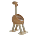 Load image into Gallery viewer, Dino Rattan Cat Tree product shot, back view of the dinosaur shape with sisal legs, a scratching post with decorative flair.
