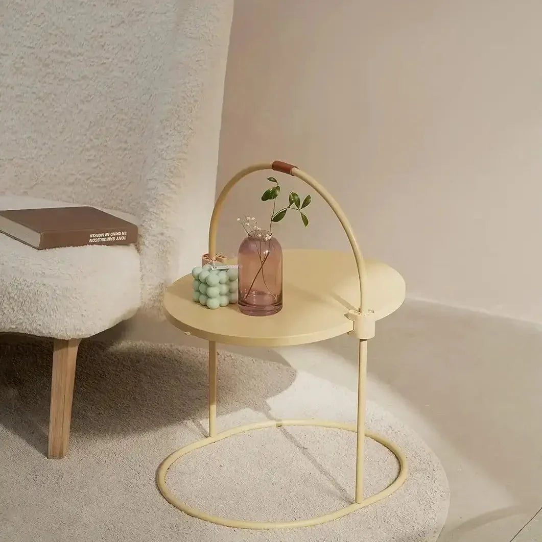 Enso 3-in-1 Convertible Scratch in light beige metal, side view of minimalist cat furniture for a modern living room.