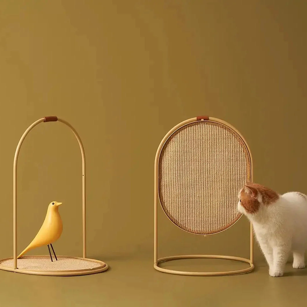 Enso 3-in-1 side-by-side comparison of the decorative arch with toy, for a chic cat furniture boutique.