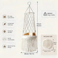 Load image into Gallery viewer, boho-fringe-macrame-cat-hammock-aura-swing-large-40cm-size-guide
