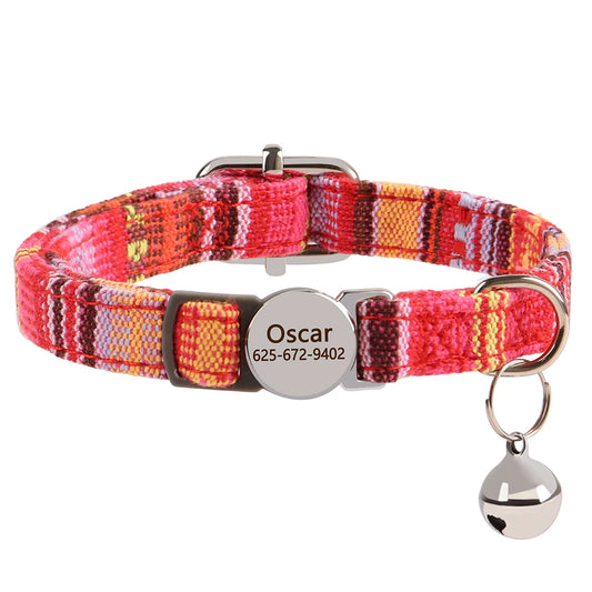 ember weave personalized breakaway cat collar the charm with bell