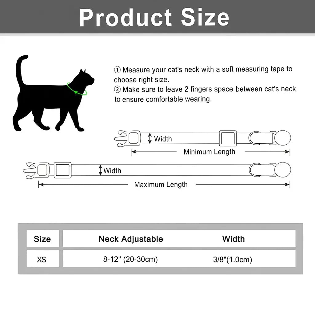 cat collar size guide the charm fits 8 to 12 in neck
