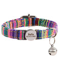 Load image into Gallery viewer, prism weave personalized breakaway cat collar the charm with bell
