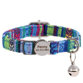 lagoon weave personalized breakaway cat collar the charm with bell