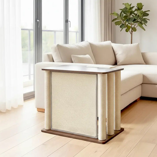 sisal panel garrison side sofa table right corner