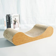 MeowShelf Aalto ergonomic cat scratcher lounger with architectural wave design.