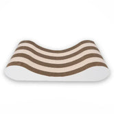 Stylish wood-grain side panels on MeowShelf Aalto minimalist cat lounger.