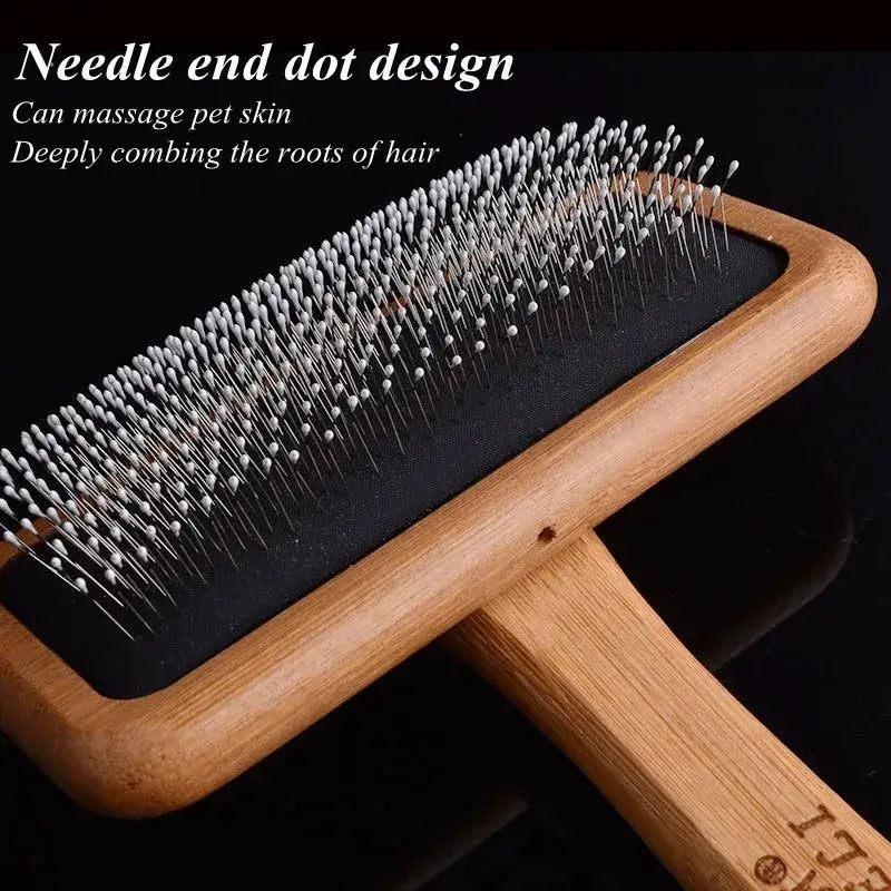 Side profile of MeowShelf Kanso premium wood pet grooming tool.