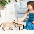 Load image into Gallery viewer, Mess-free elevated dining experience with MeowShelf Kanto duo cat feeder.
