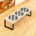 Load image into Gallery viewer, MeowShelf Kyoto 15° tilted triple dining set with minimalist sloped wood platform.
