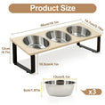 Load image into Gallery viewer, Ergonomic anti-vomit design of MeowShelf Kyoto tilted triple cat bowls.
