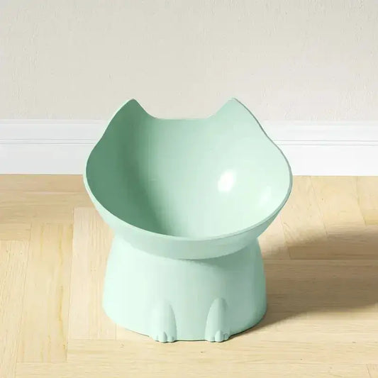 Dimensions and sizing of MeowShelf Neko elevated ergonomic cat bowl.