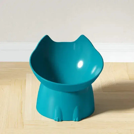 Vet-approved angled design of MeowShelf Neko anti-reflux cat feeder.