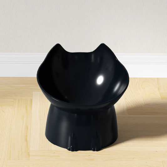 Top-down view of MeowShelf Neko aesthetic cat ear shape feeding bowl.