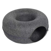 Anti-deformation premium felt construction of MeowShelf Pebble cat tunnel.