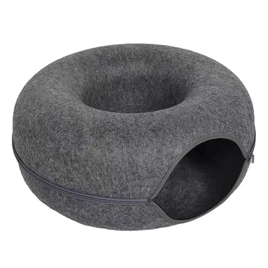 Anti-deformation premium felt construction of MeowShelf Pebble cat tunnel.