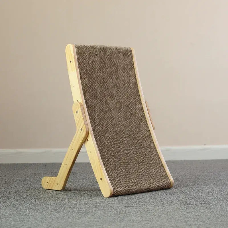 MeowShelf Trio 3-in-1 convertible wooden cat scratcher and lounge bed.