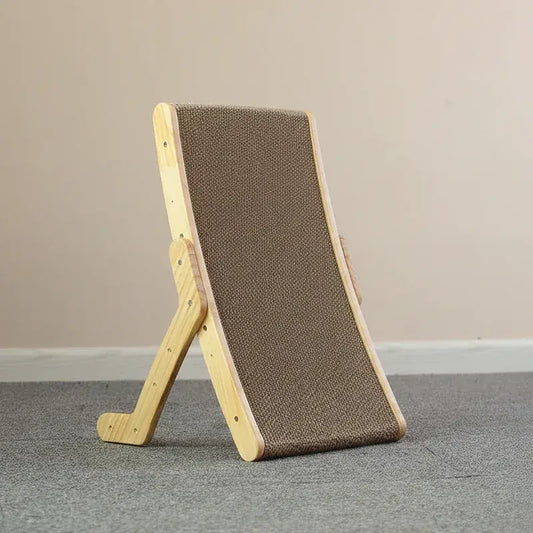 MeowShelf Trio 3-in-1 convertible wooden cat scratcher and lounge bed.